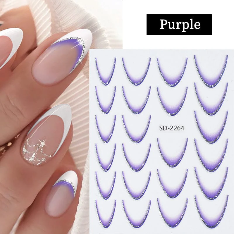 French Gradient Line 3D Nail Sticker SD2261-2272 - Image 10
