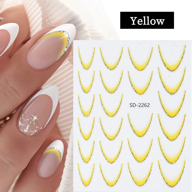 French Gradient Line 3D Nail Sticker SD2261-2272 - Image 8