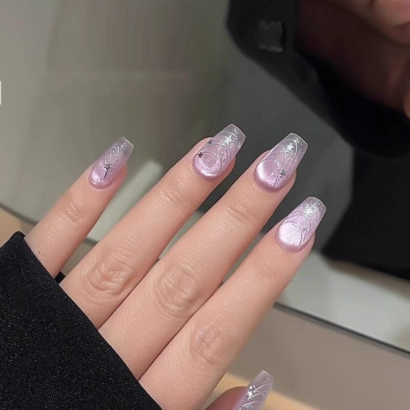 French Star Lines Glitter 3D Nail Sticker - Image 3