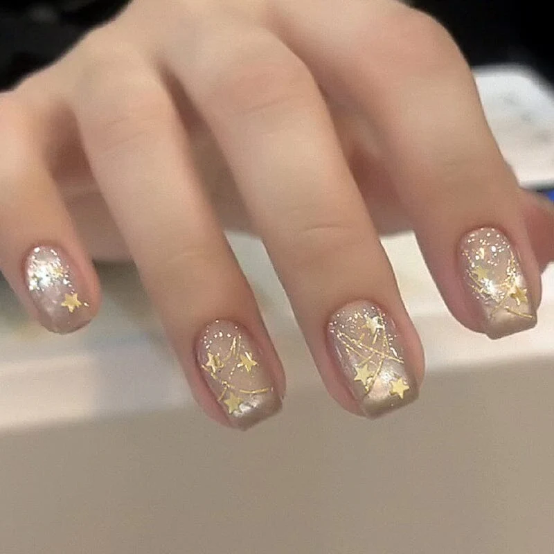French Star Lines Glitter 3D Nail Sticker - Image 4
