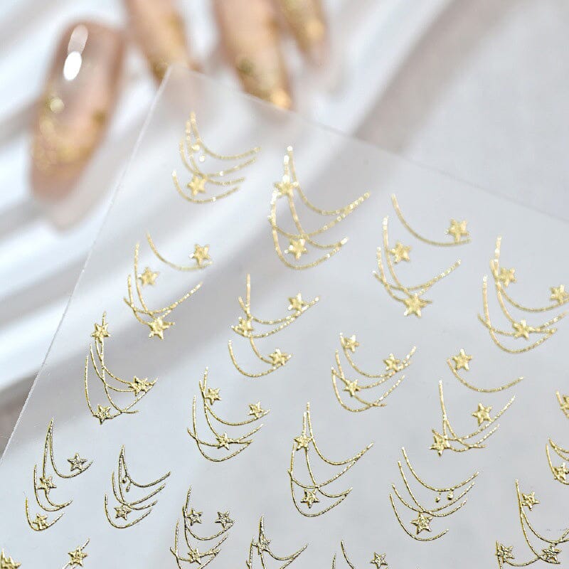 French Star Lines Glitter 3D Nail Sticker - Image 5