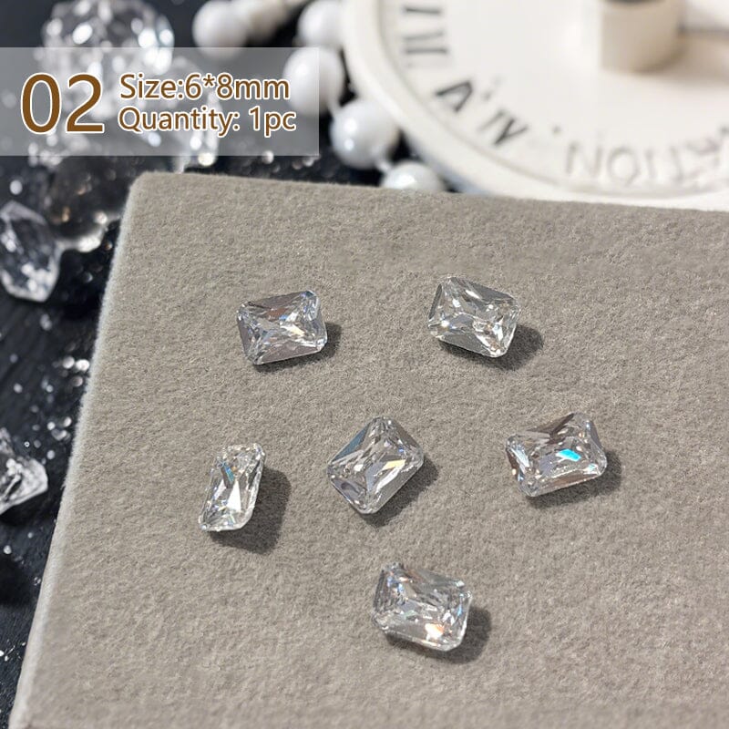 Geometric Crystal Love Heart Rhinestone Nail Decoration - Image 10