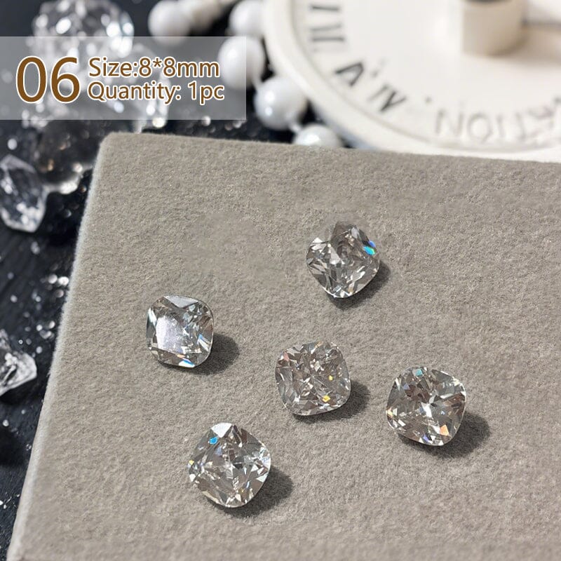 Geometric Crystal Love Heart Rhinestone Nail Decoration - Image 14