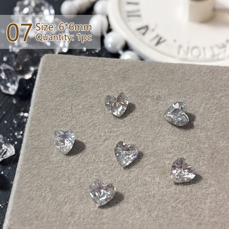 Geometric Crystal Love Heart Rhinestone Nail Decoration - Image 15