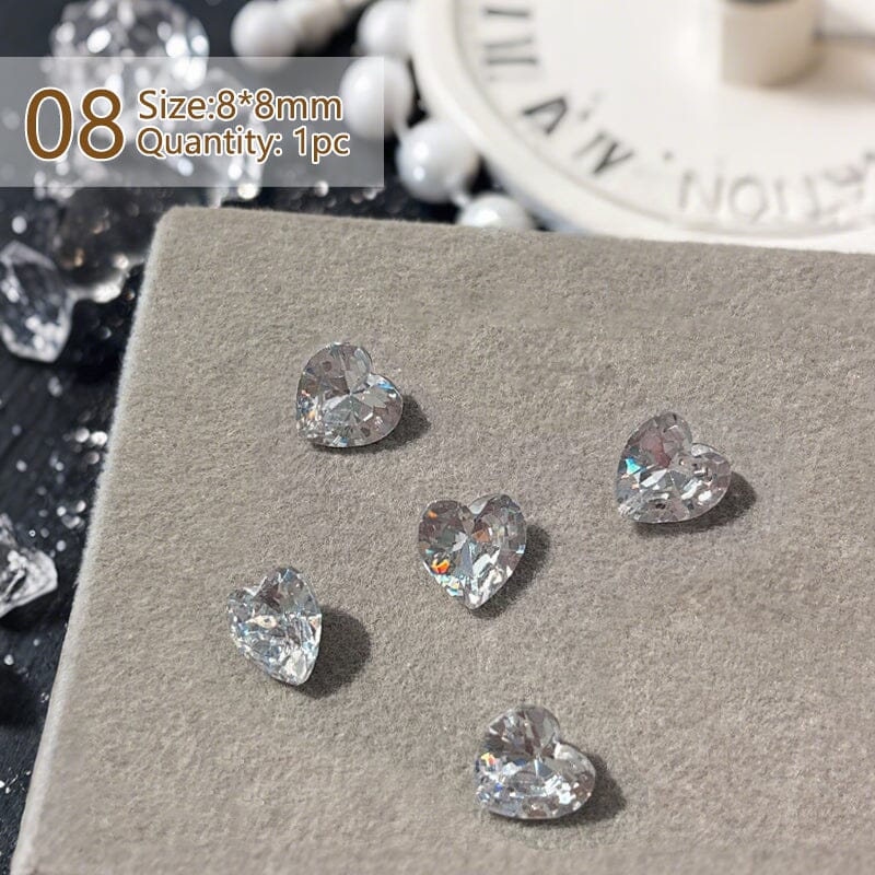 Geometric Crystal Love Heart Rhinestone Nail Decoration - Image 16
