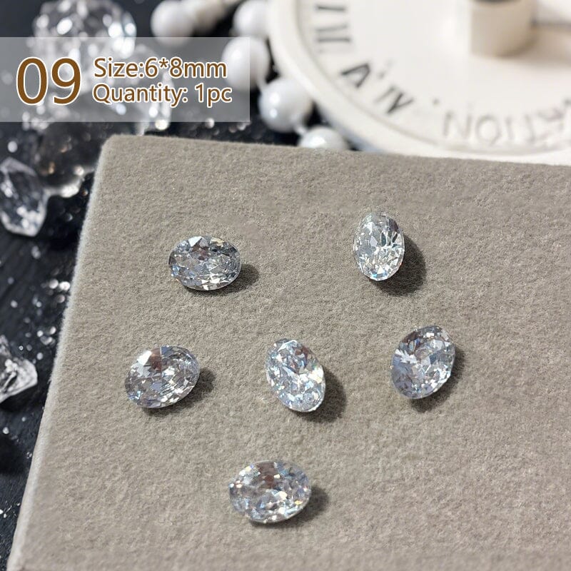 Geometric Crystal Love Heart Rhinestone Nail Decoration - Image 17