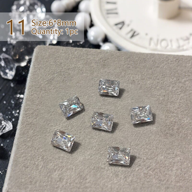 Geometric Crystal Love Heart Rhinestone Nail Decoration - Image 19