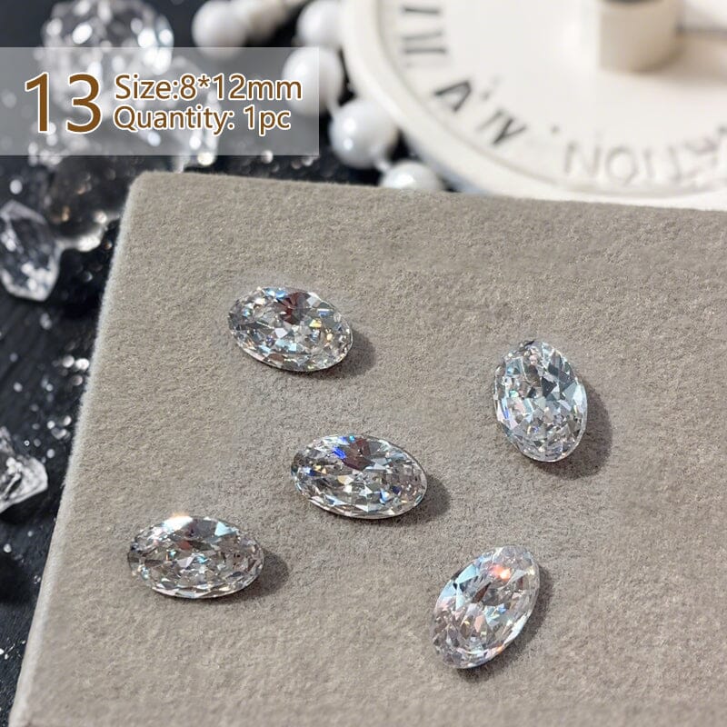 Geometric Crystal Love Heart Rhinestone Nail Decoration - Image 21