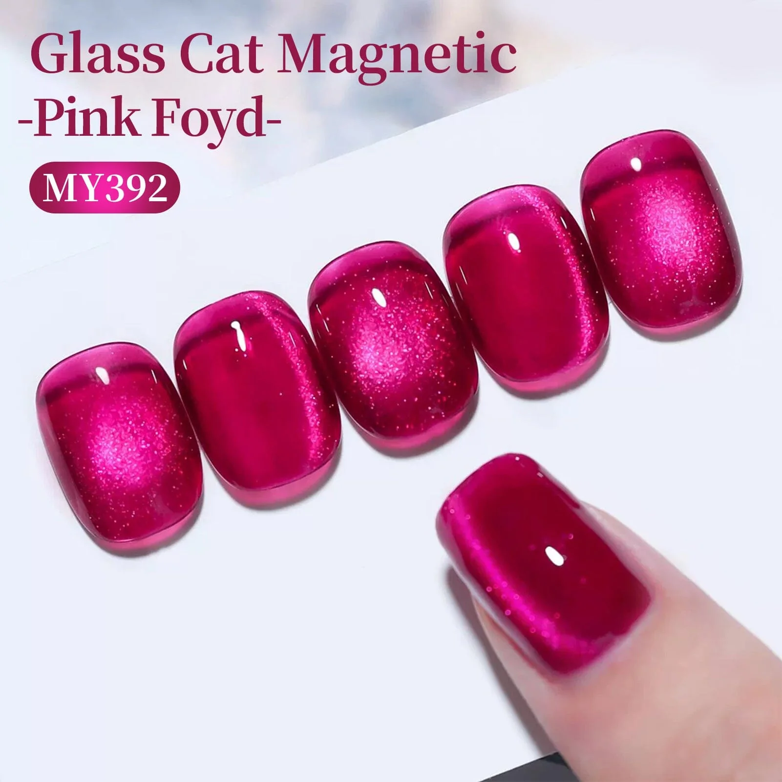 Glass Cat Magnetic Gel MY392 Pink Foyd 15ml - Image 3