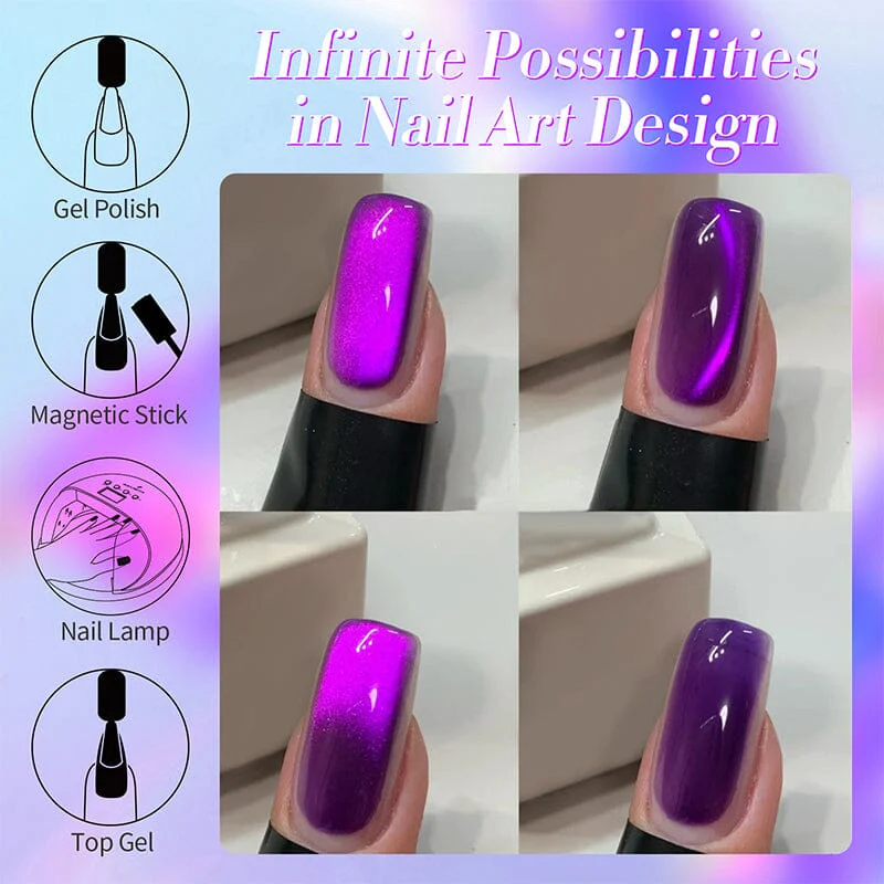 Glass Cat Magnetic Gel MY43 Blackish Purple 10ml - Image 9