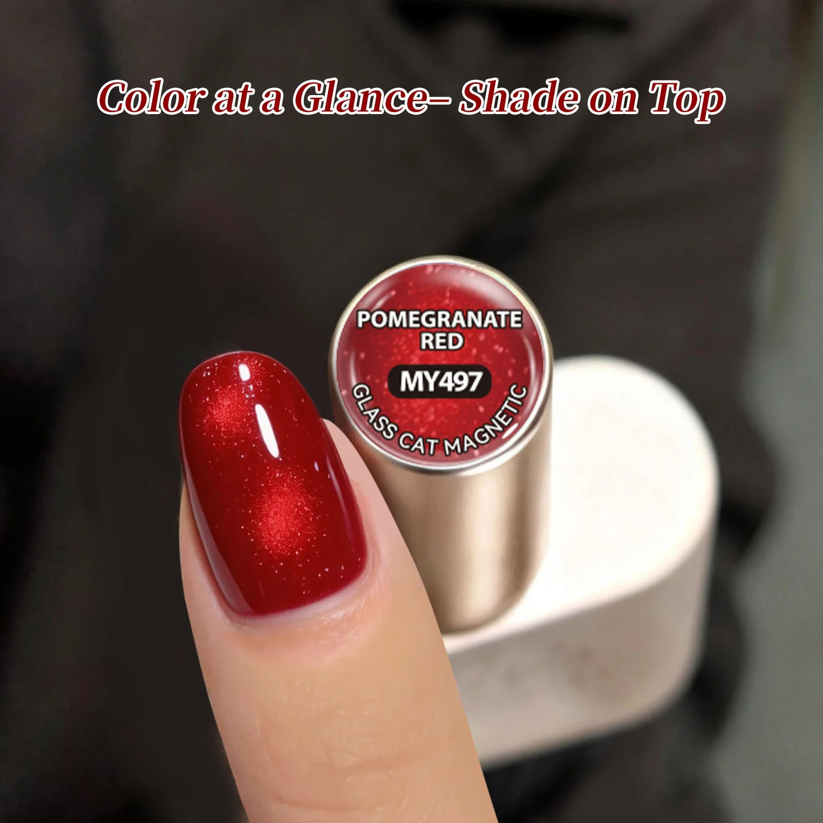 Glass Cat Magnetic Gel MY497 Pomegranate Red 15ml - Image 4