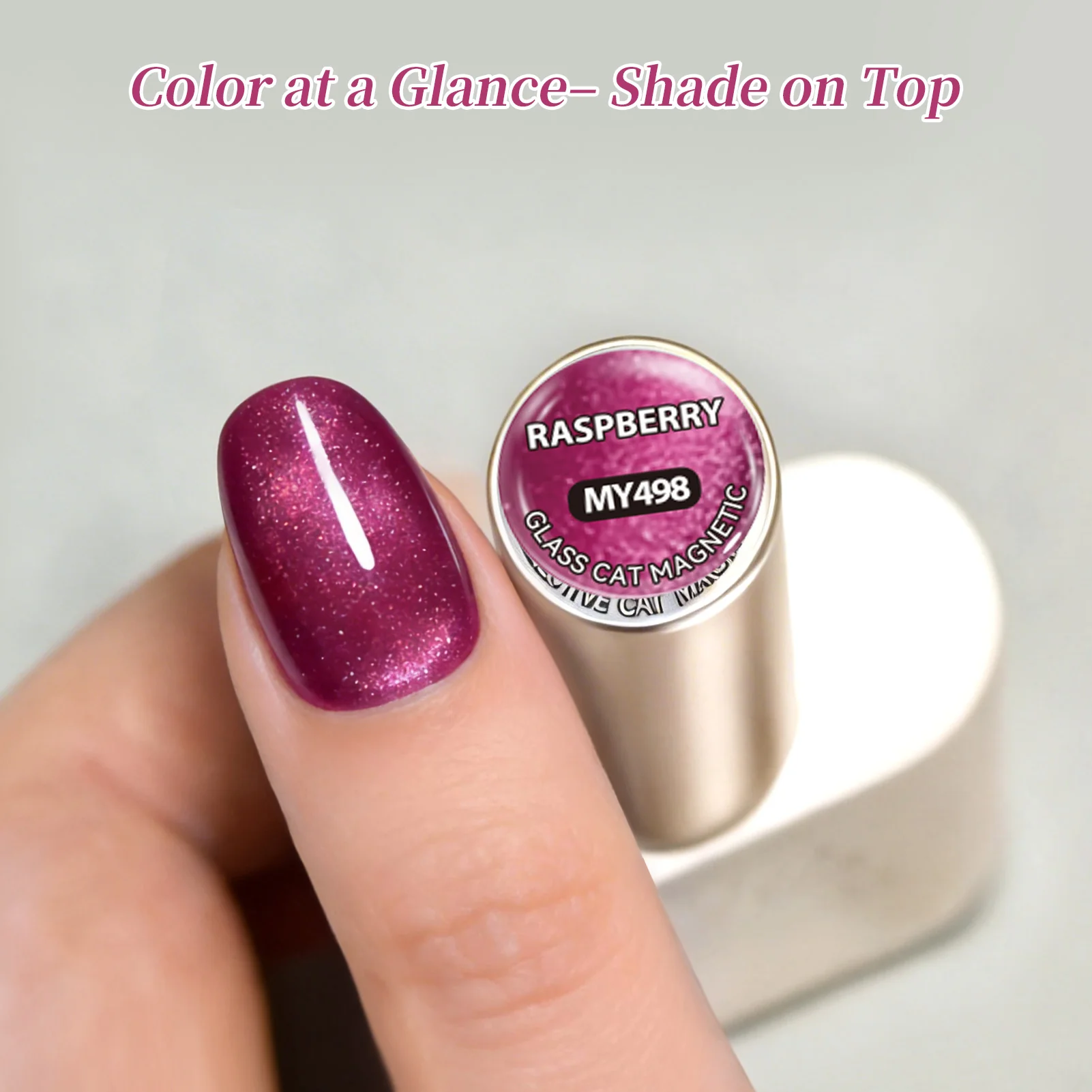 Glass Cat Magnetic Gel MY498 Raspberry 15ml - Image 4