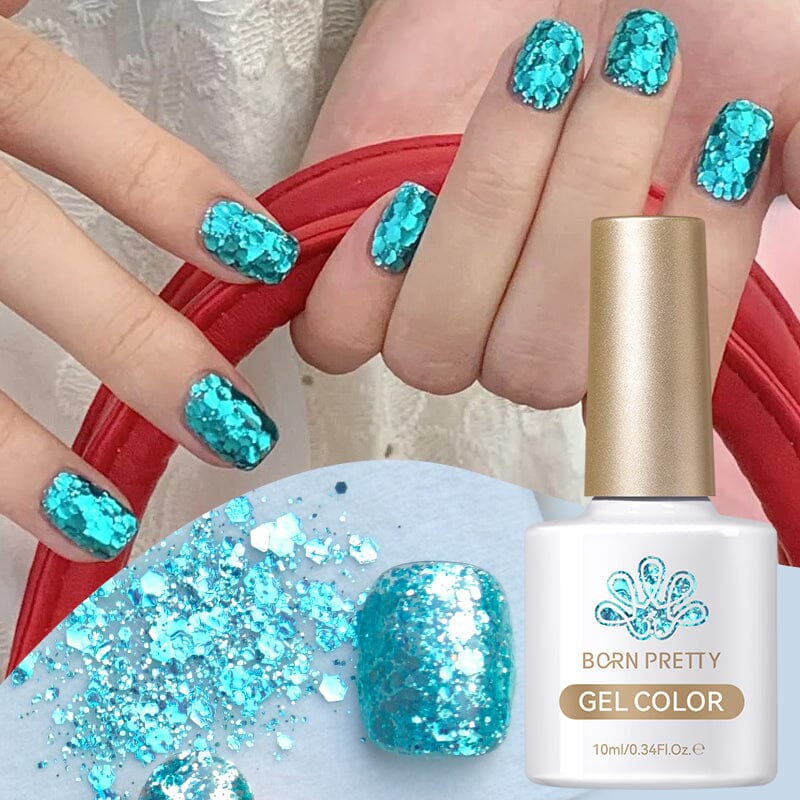 Glitter Gel Polish SG15 Sea Salt 10ml - Image 4