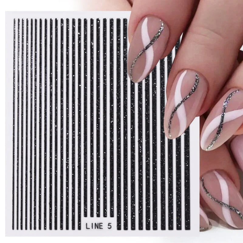 Glitter Line 3D Nail Sticker - Image 12