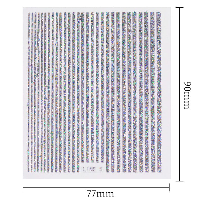 Glitter Line 3D Nail Sticker - Image 13