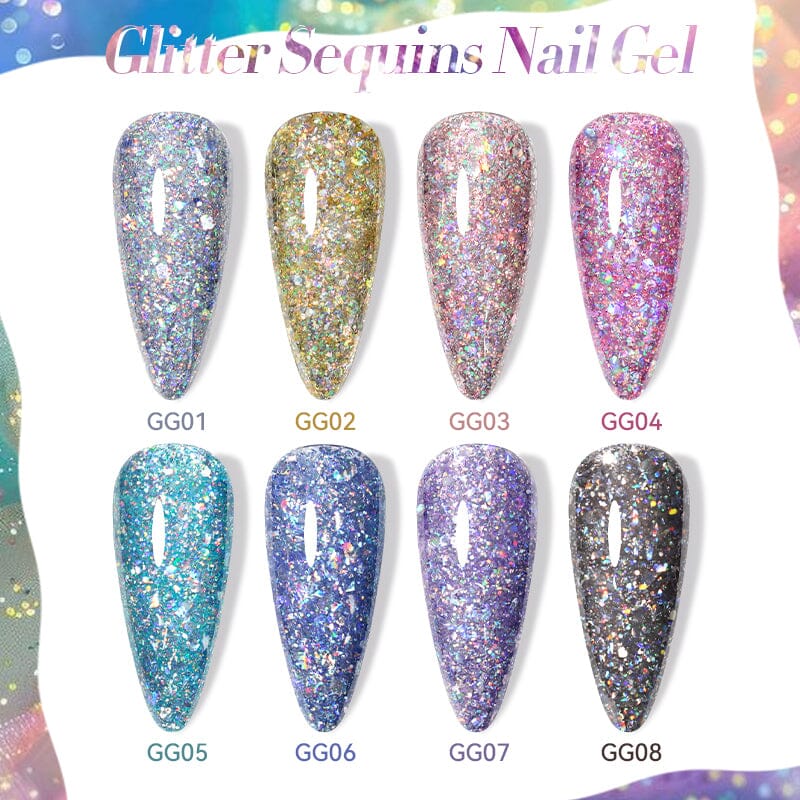 Glitter Sequins Nail Gel 7ml - Image 2