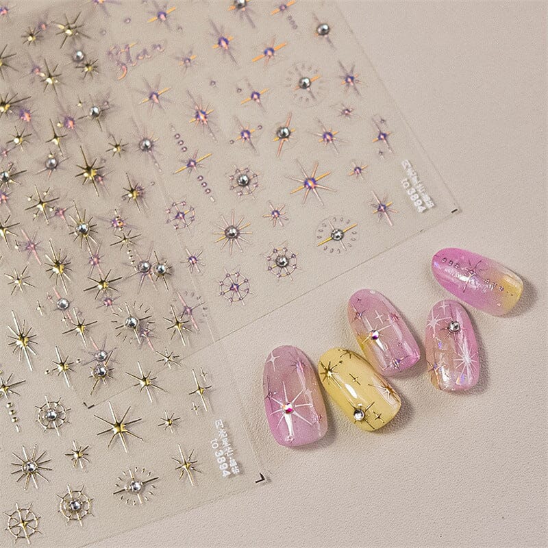 Glitter Starlight Rhinestones 3D Nail Stickers - Image 8