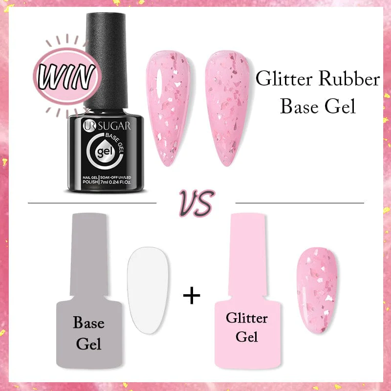Gold Glitter Rubber Base Gel 7ml - Image 6
