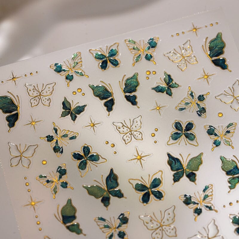 Green Blue Butterfly 5D Nail Sticker M-547 - Image 3