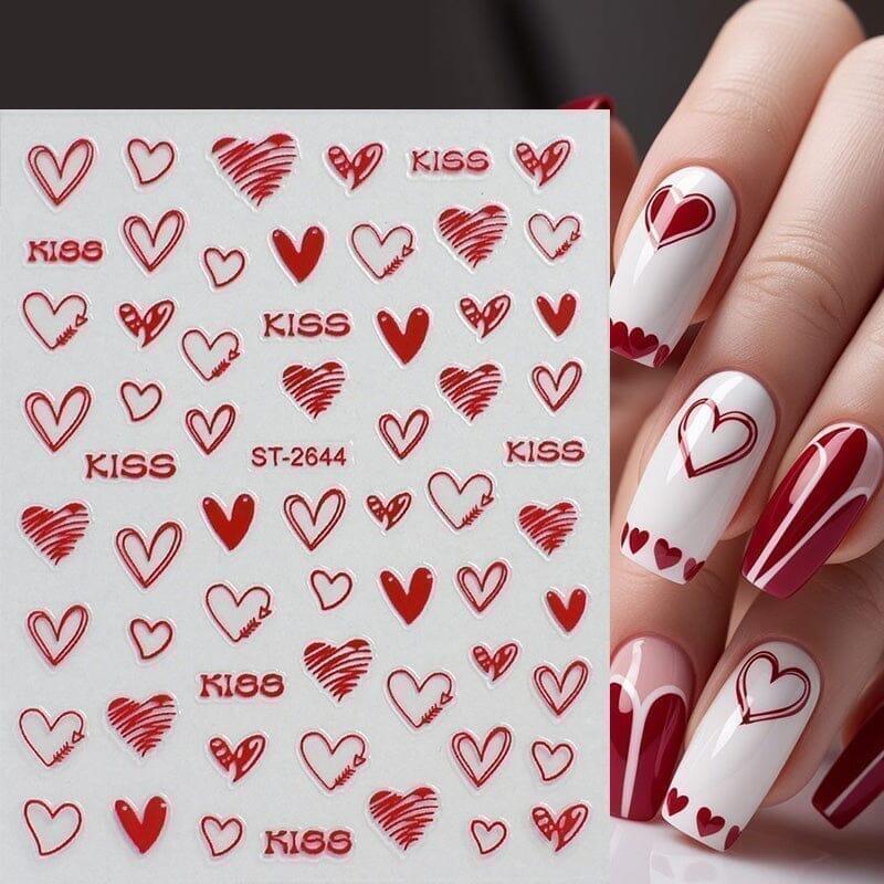 Heart 3D Nail Sticker ST-2643 Black - Image 10