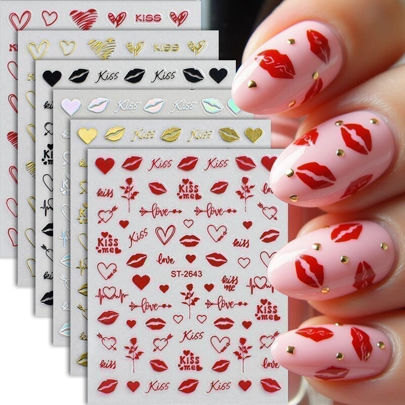Heart 3D Nail Sticker ST-2643 Black - Image 3