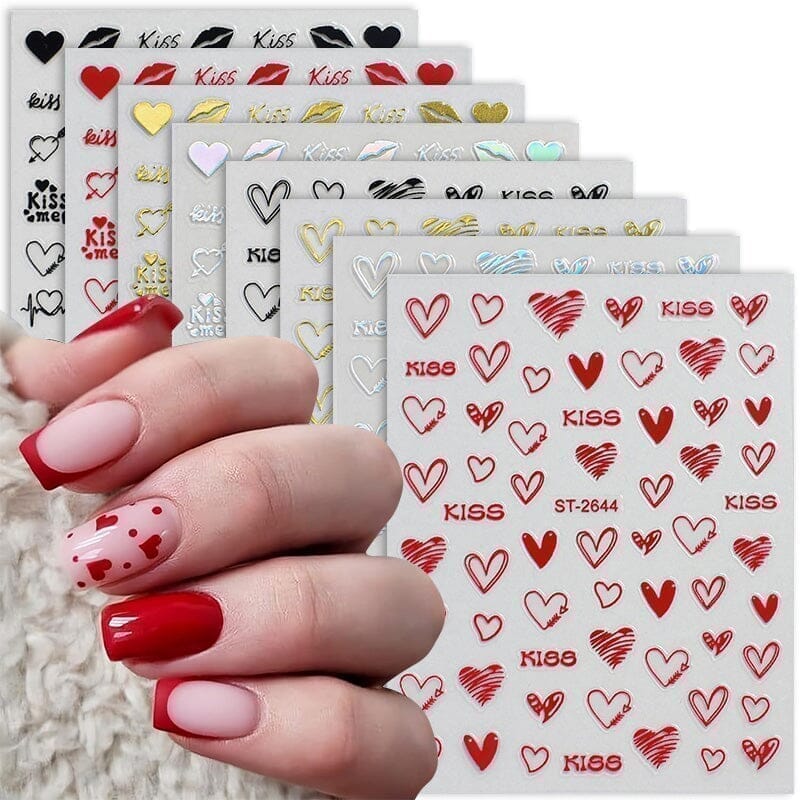 Heart 3D Nail Sticker ST-2643 Black - Image 4