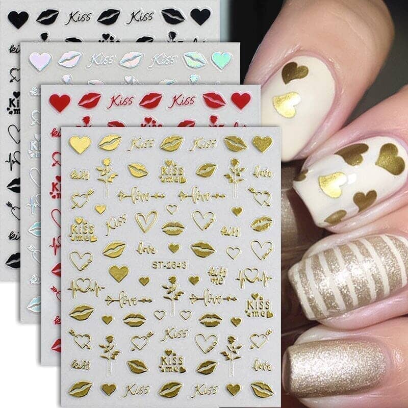 Heart 3D Nail Sticker ST-2643 Black - Image 5
