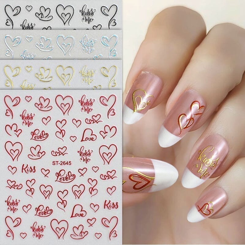 Heart 3D Nail Sticker ST-2643 Black - Image 7