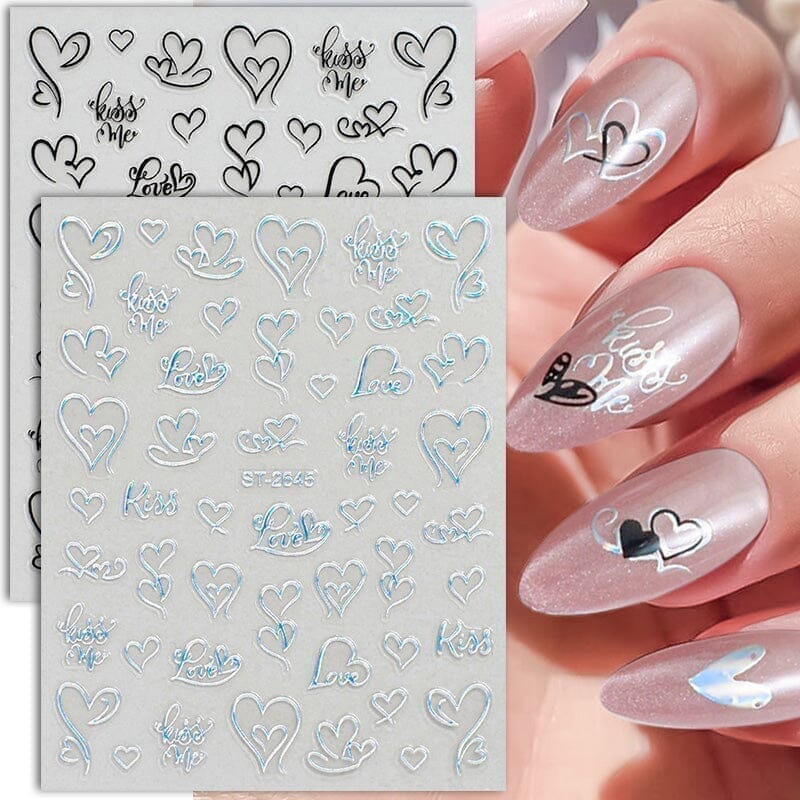 Heart 3D Nail Sticker ST-2643 Black - Image 9