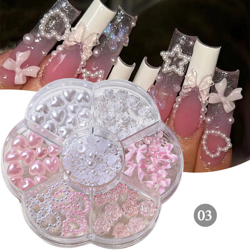 Heart Flowers #03 Nail Decoration in Wheel - Image 4