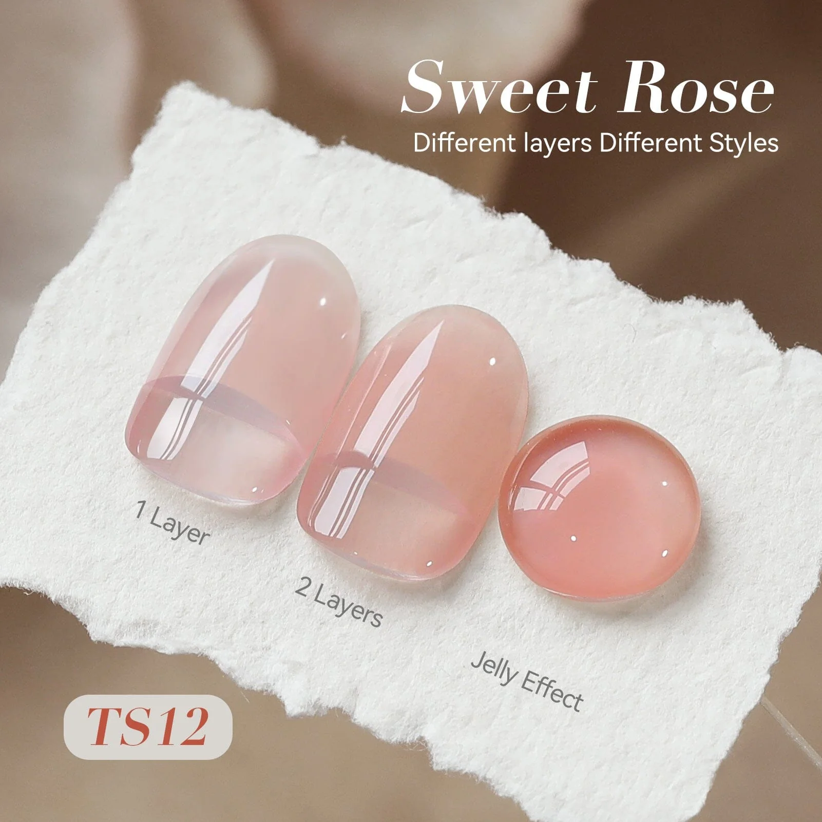 Jelly Gel Polish TS12 Sweet Rose 15ml - Image 4
