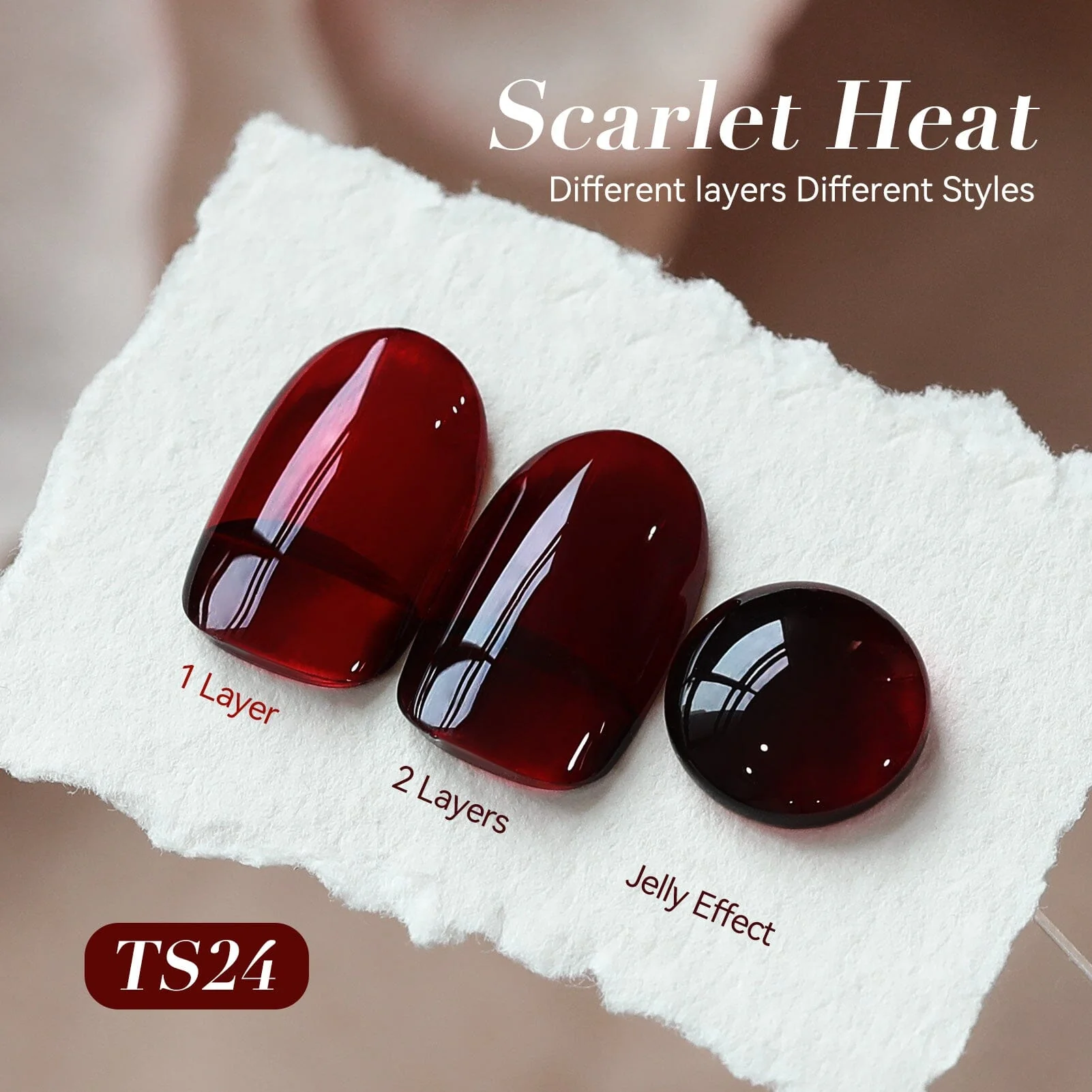 Jelly Gel Polish TS24 Scarlet Heat 15ml - Image 2