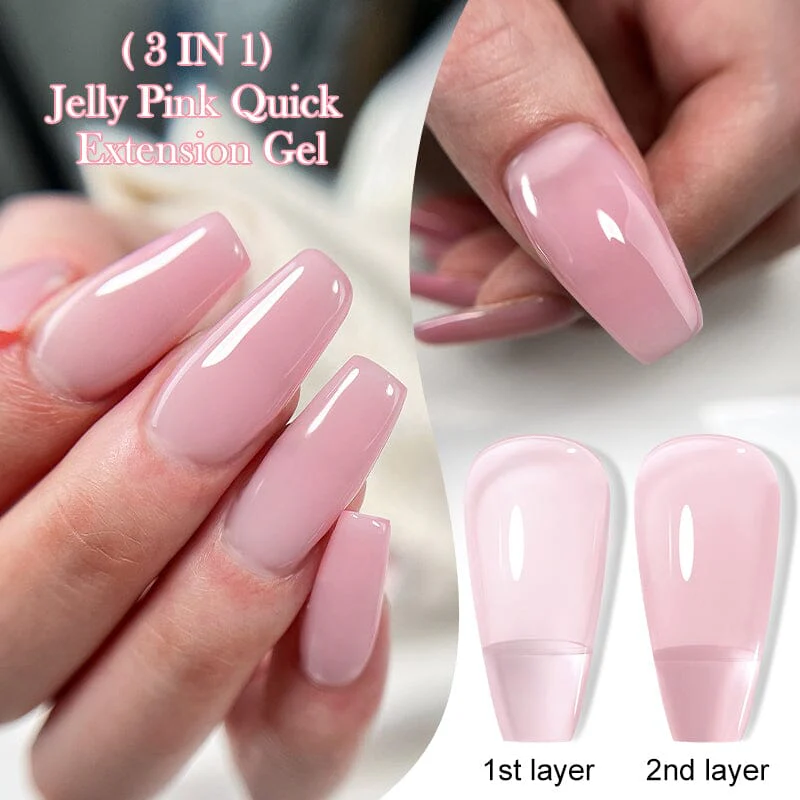 Jelly Pink Quick Extension Nail Gel 7ml - Image 3