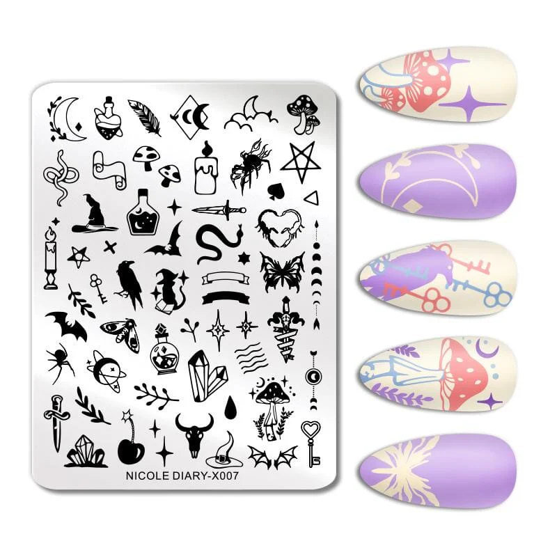 Magic Symbols Nail Stamping Plate NICOLE DIARY-X007