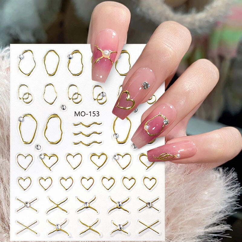 Metal Rhinestones 3D Nail Sticker MO153-Silver - Image 5