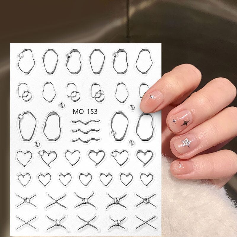 Metal Rhinestones 3D Nail Sticker MO153-Silver - Image 6