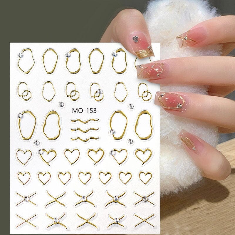 Metal Rhinestones 3D Nail Sticker MO153-Silver - Image 8