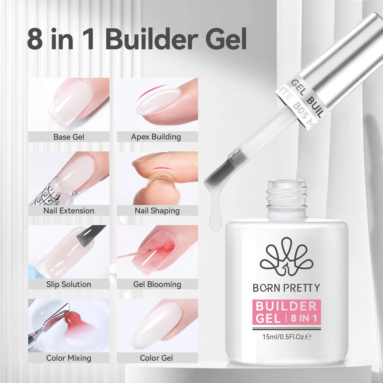 8 in 1 Builder Gel BG05 15ml - Image 4