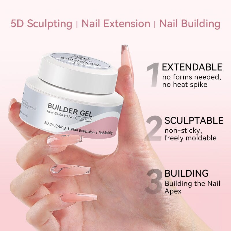 Milky White Non Stick Hand Builder Gel 60g - Image 10