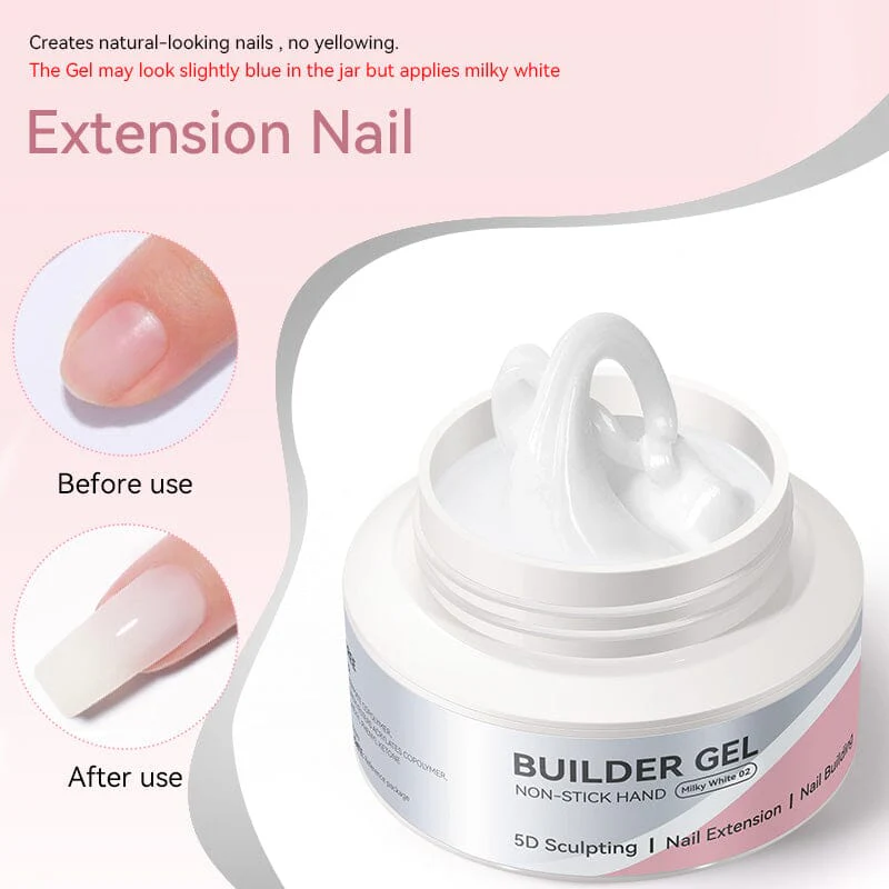 Milky White Non Stick Hand Builder Gel 60g - Image 7