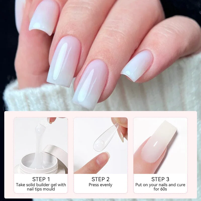Milky White Non Stick Hand Builder Gel 60g - Image 8