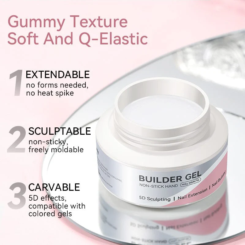 Milky White Non Stick Hand Builder Gel 60g - Image 9