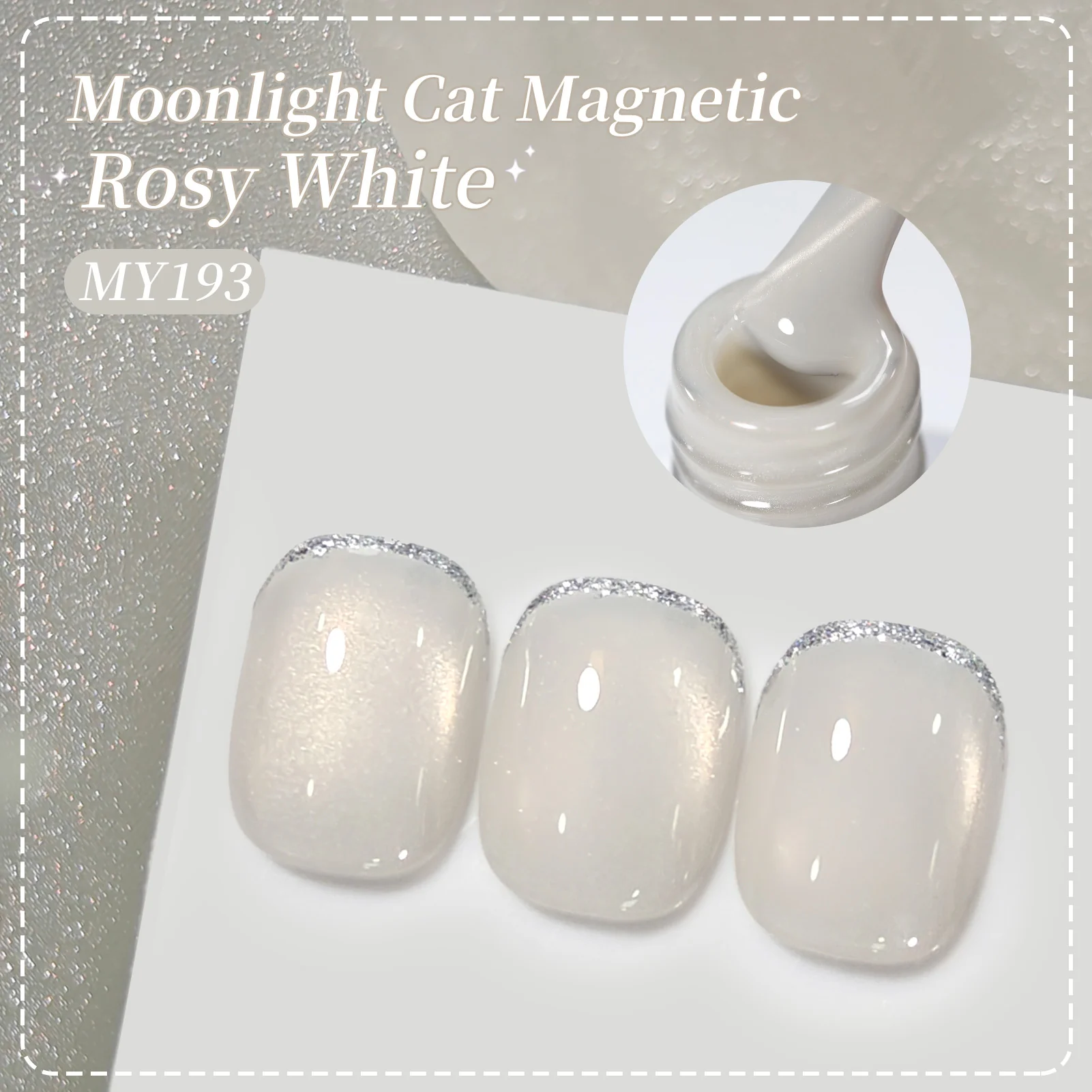 Moonlight Cat Magnetic Gel MY193 Rosy White 15ml - Image 4