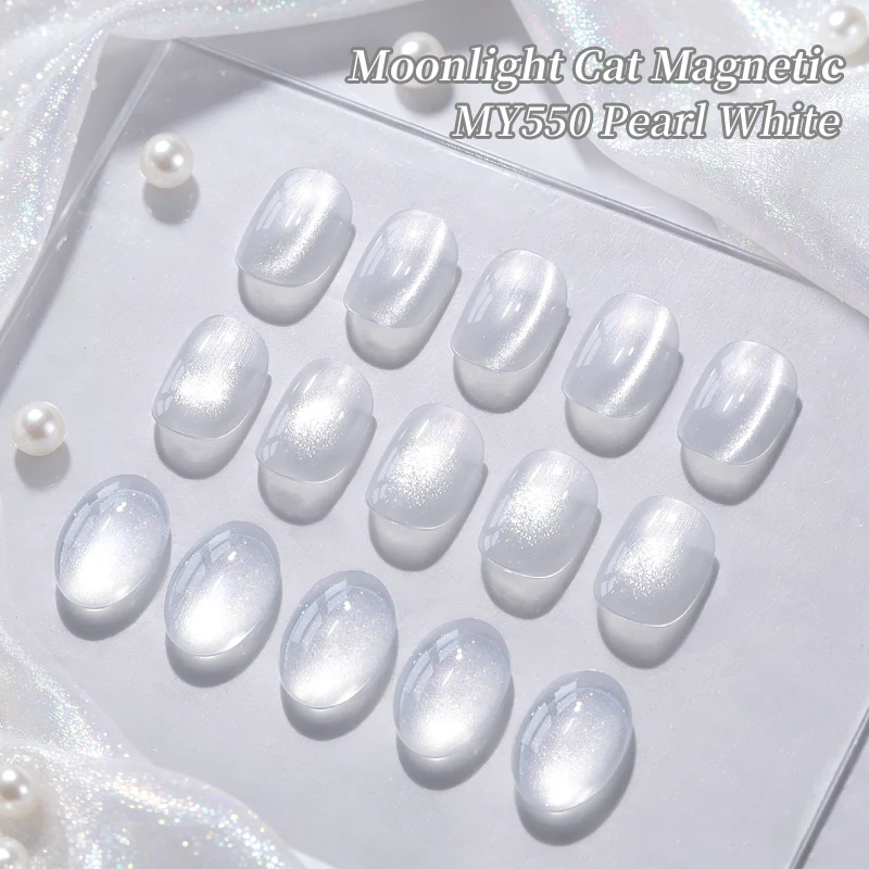 Moonlight Cat Magnetic Gel MY550 Pearl White 10ml - Image 4