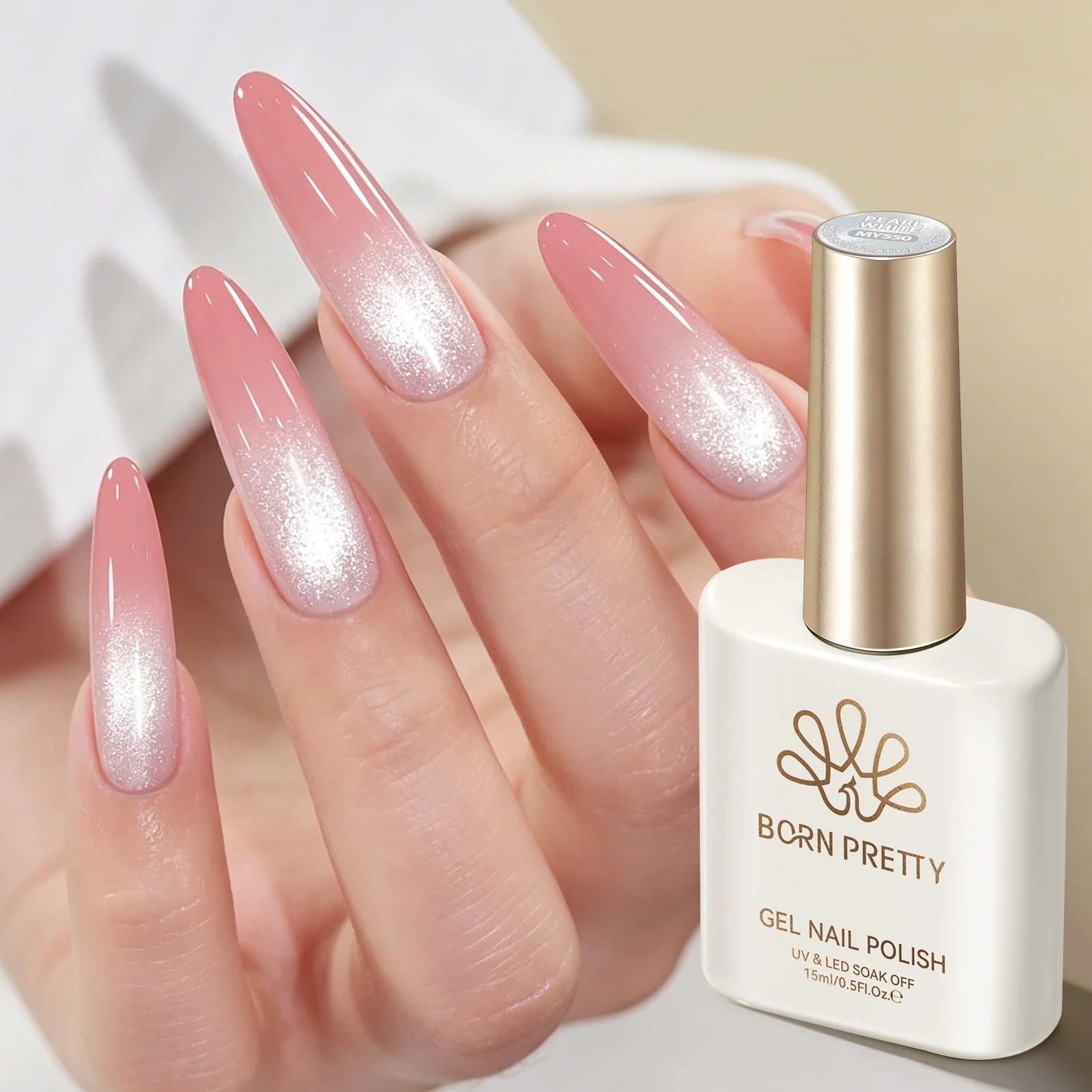 Moonlight Cat Magnetic Gel MY550 Pearl White 15ml - Image 3