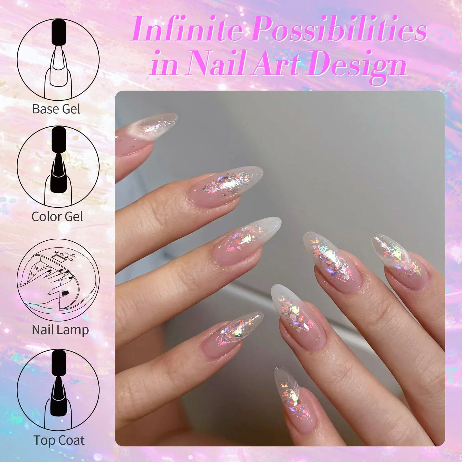 Glitter Gel Polish SG01 Rippling Dream 15ml - Image 3