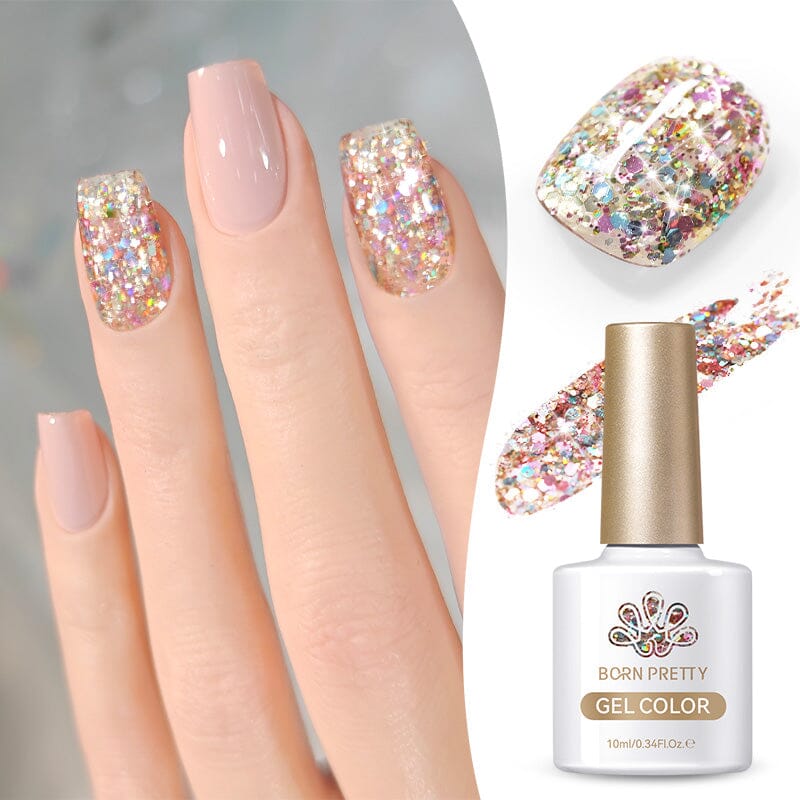 Multicolor Sequins Glitter Gel Polish SG04 Rainbow Island 10ml
