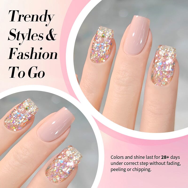 Multicolor Sequins Glitter Gel Polish SG04 Rainbow Island 10ml - Image 3