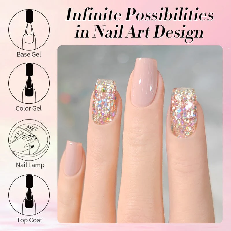 Multicolor Sequins Glitter Gel Polish SG04 Rainbow Island 10ml - Image 5