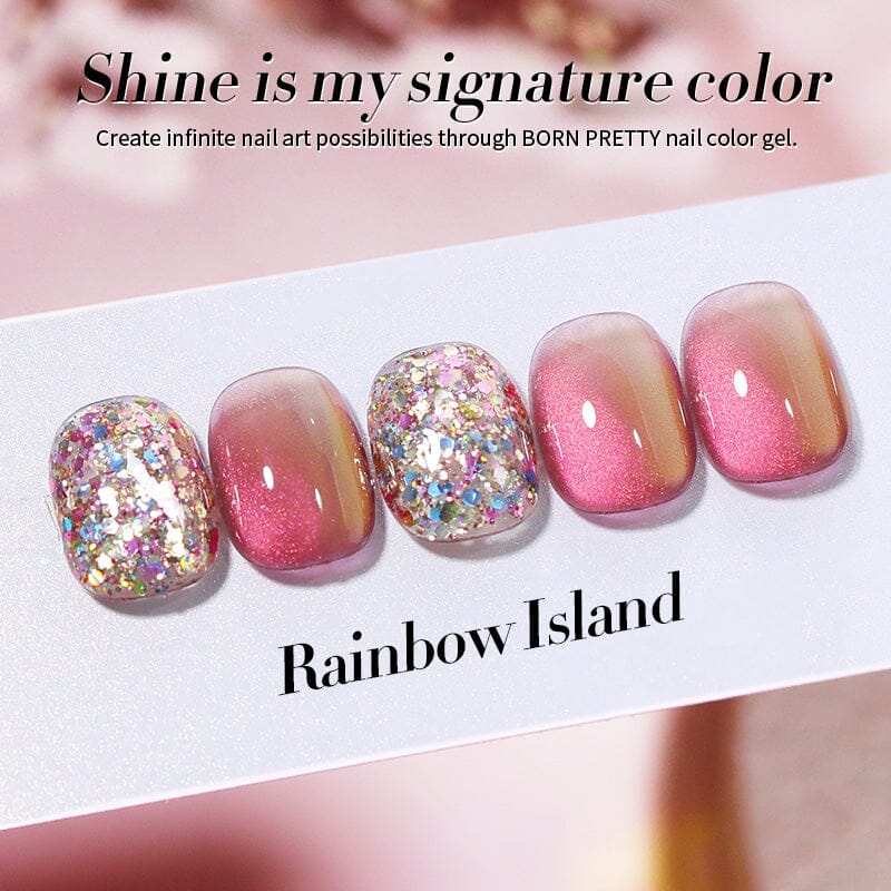Multicolor Sequins Glitter Gel Polish SG04 Rainbow Island 10ml - Image 9